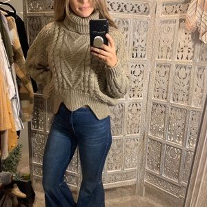 Goodnight Macaroon turtleneck cropped sweater